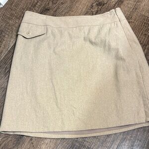 Banana Republic Beige Mini Skirt with Flap Pocket Detail Cashmere Wool Y2K Tan
